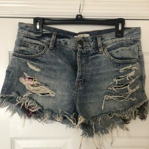 Free people distressed denim cutoffs